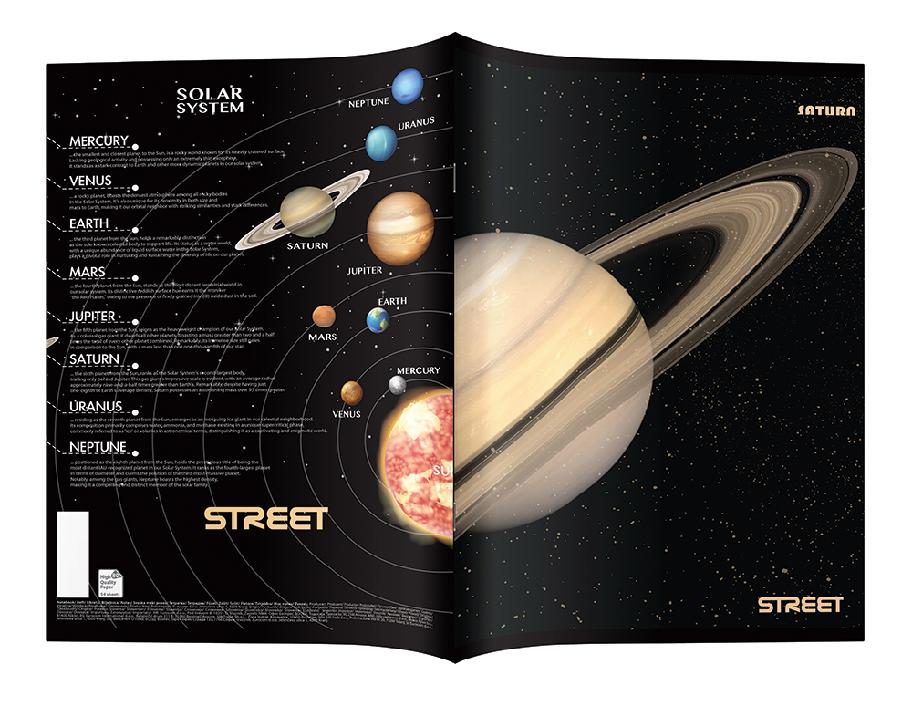Bilježnica A4/K kvadratići Street Planets - Slika 2